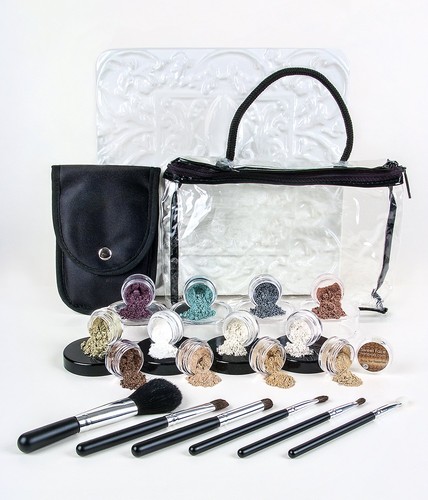 20pc STARTER KIT w/BRUSHES Mineral Makeup Sample Size Set Foundation Eye Shadows - Picture 2 of 53