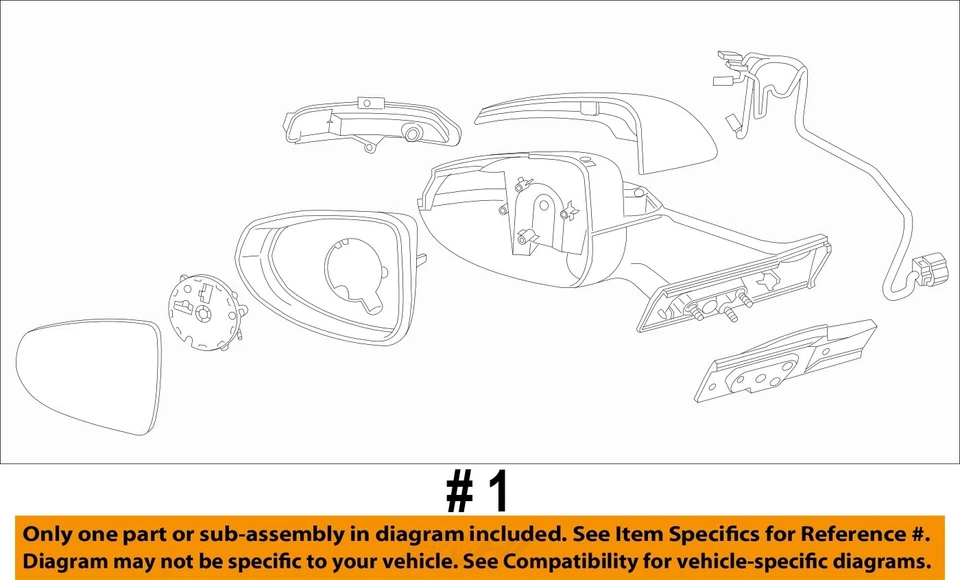 Espejo retrovisor lateral del pasajero Chevy Volt 2011-2015 imprimado negro nuevo GM # 22931856 Foto 3 de 3
