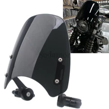 Motorcycle Black Windshield Windscreen w/Brackets For Triumph Bonneville Bobber