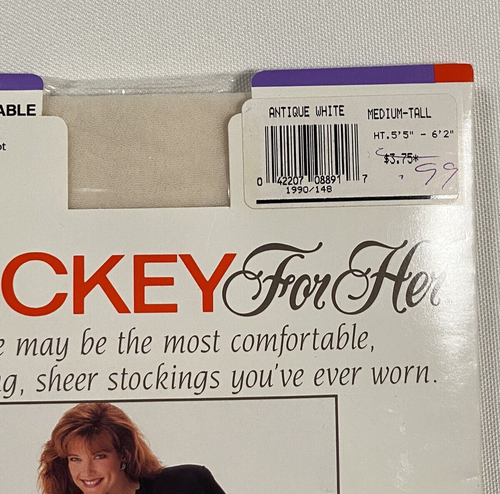 Vintage Jockey For Her Thigh Highs Medium-Tall Antique White Sheer & Comfortable - Picture 3 of 4