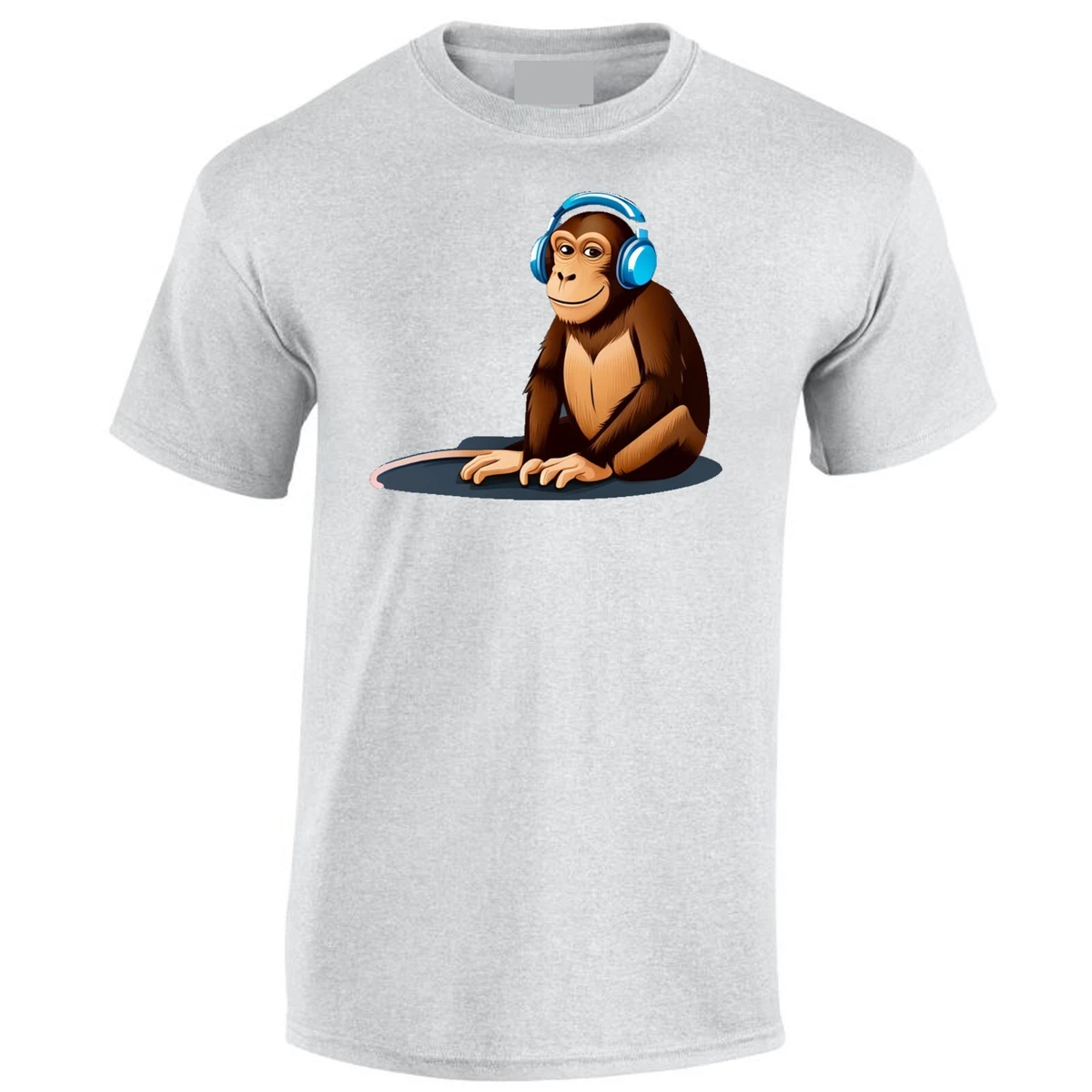 Monkey with clearance headphones t shirt