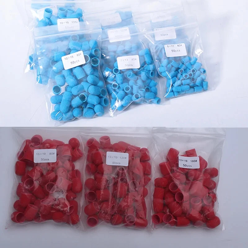 50Ppc/Set Nail Sanding Caps Nail Drill Bit Electric Clean Gel Polish Accessories - Image 2 of 4