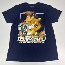 Cowboy Bebop T-Shirt, Men's Size Small, Navy Blue - Edward and Ein