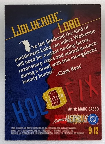 DC Vs Versus Marvel - 9/12 "Holo F/X" - Wolverine vs Lobo - Chase Card (C) - Picture 3 of 5