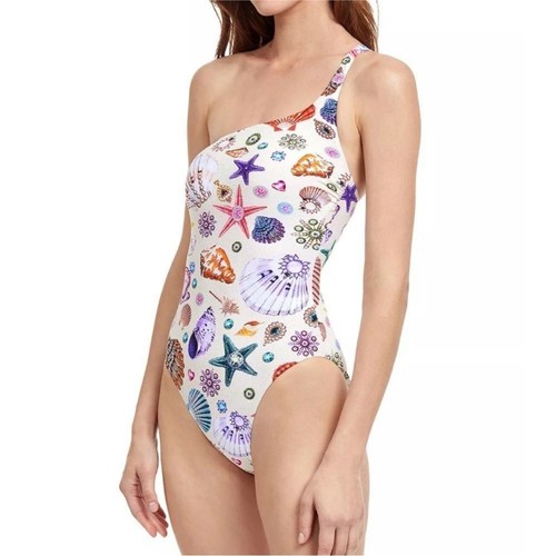 Gottex Damen Größe 6 One Shoulder bedruckter Einteiler Badeanzug - Bild 11 von 11