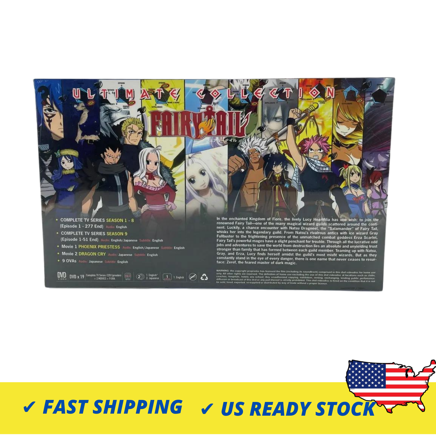 ANIME DVD Fairy Tail Complete Series Vol.1328 End +2 Movie +9OVA