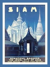 Siam Bangkok Travel Poster Print  Reproduction Giclee Print 11x17