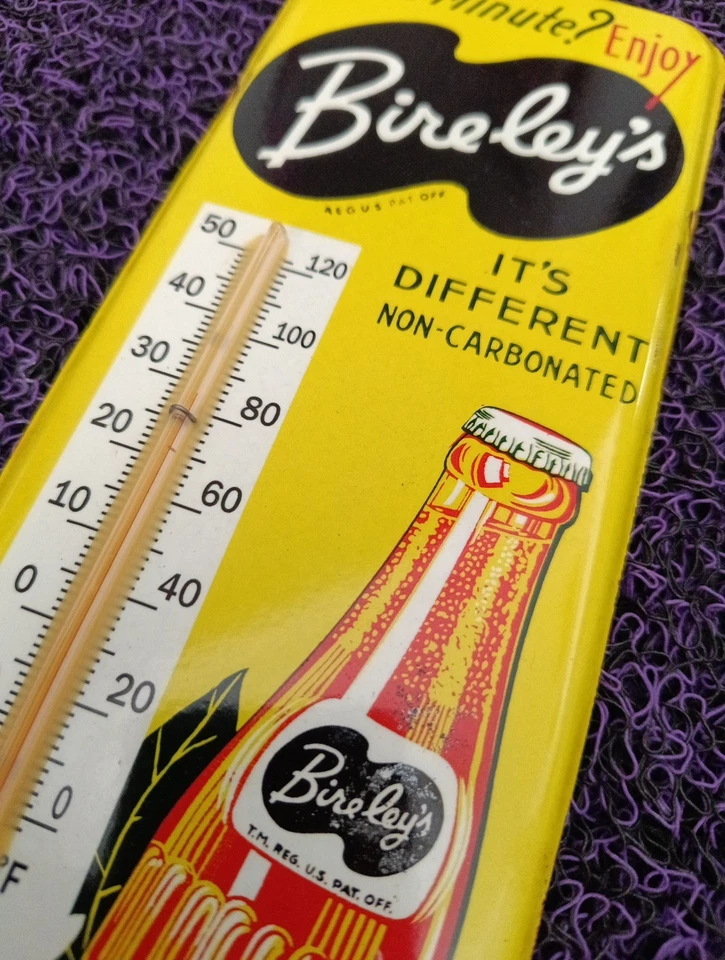 Termómetro vintage Bireley's Orange Drink mercancía de lata 1950 no porcelana Foto 4 de 4