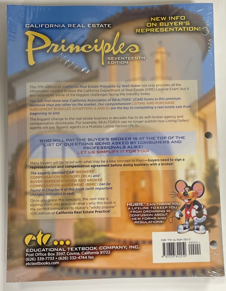 California Real Estate Principles 17th Edition by Walt Huber LOOSE LEAF - Image 2 of 4