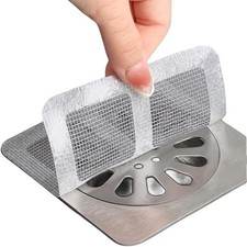 20 PCS Disposable Shower Drain Hair Catcher Mesh Stickers, Disposable Floor D...