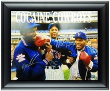 Mike Tyson Gooden Darryl Strawberry Autographed Framed Cocaine Cowboys Photo JSA