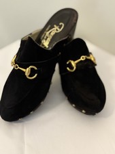 Rangoni Of Florence Loafer with Gold Accents, wooden Sole Size 7 Made in Italy