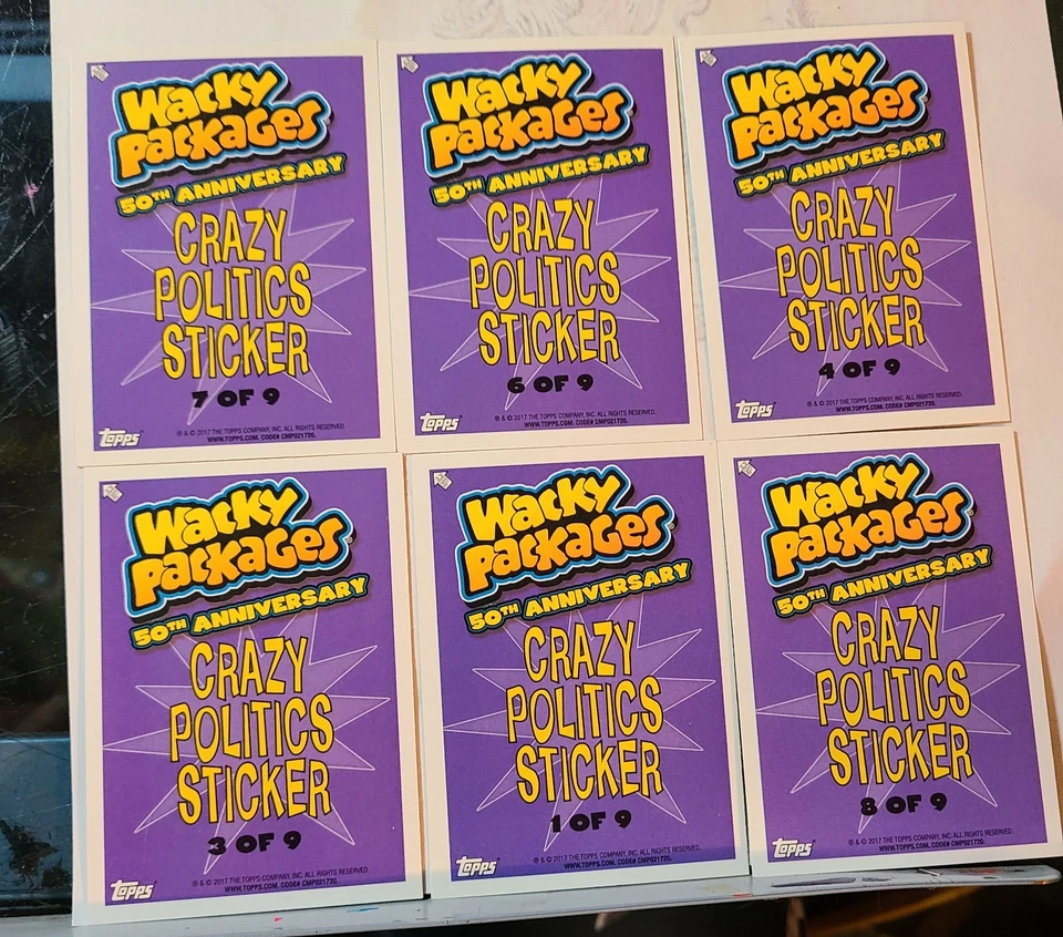 LOTE DE PEGATINAS DE POLÍTICA LOCA PAQUETES LOCOS TRUMP BERNIE CLINTON CRUZ TOPPS Foto 2 de 2