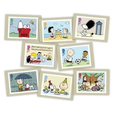 Royal Mail 2025 - Peanuts Snoopy - Set of 8 Postcards - MNH