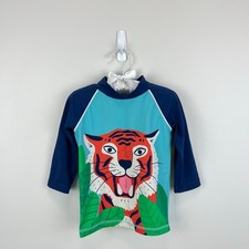 Mini Boden Rash Guard Firecracker Orange Tiger Swim Top Toddler Boy 2-3 UPF 50