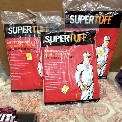 3 pack Lot Trimaco SuperTuff Painter's Coveralls Protective Suit XL Unisex 09905