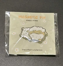 Cute New TCMC Sleepy Sheep Magnetic Pin The Coffee Monsterz Co