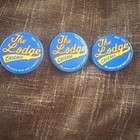 (3) Buttons - The Lodge Chicago Est. 1957 Button Pin Blue Vintage Retro — photo 1