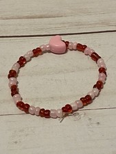 Valentine Beaded Bracelet Heart Bracelet Seed Bead Bracelet Girl Kids Jewelry