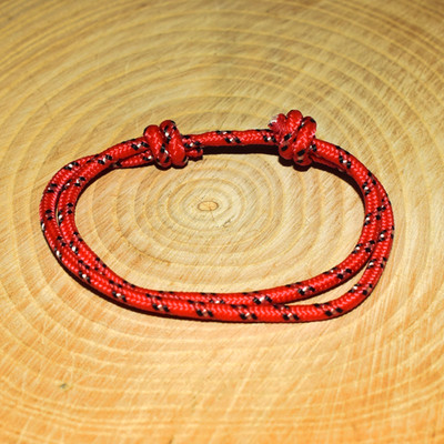 Nylon Armband verstellbar dünn dezent Kordelarmband rot Unisex