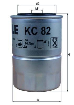 Mahle Kraftstofffilter KC 82D FüR Daihatsu Passend FüR Isuzu KIA Mitsubishi-image