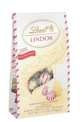 Lindt Lindor - Limited Edition  Peppermint White Chocolate Truffles - 5.1 oz Bag