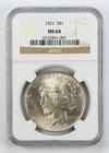 Certified 1923 Peace Dollar NGC MS64 Silver $1