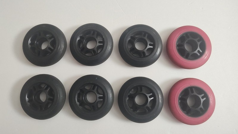 8 Inline Skate Wheels  80mm Used with Abec 7 bearings, no spacers included