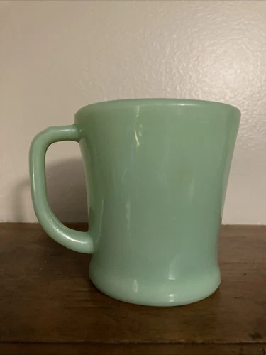 Vintage Fire King Oven Ware Jadeite D handle Coffee Mug USA 1951-1961 VGUC