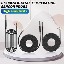 DS18B20 Temperature Probe Sensor - Stainless Steel Waterproof, 39.37 in 78.74 in