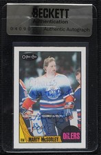 BAS 1987-88 O-Pee-Chee Marty McSorley #205 Seal of Authenticity Auto 3c7