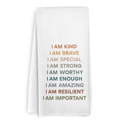 16x24 Kids Hand Towel, Bohemia, Rainbow, I Am Kind, Inspirational, Gift, Decor