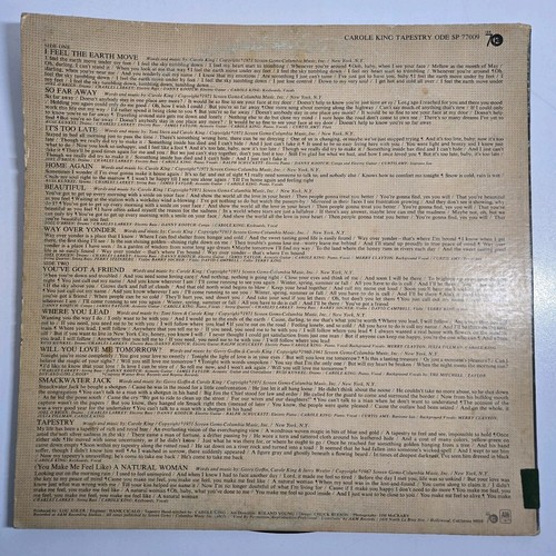 Carole King - Tapestry - Vinyl LP 1971 Ode SP77009 Gatefold - LP VG+ - Picture 2 of 8