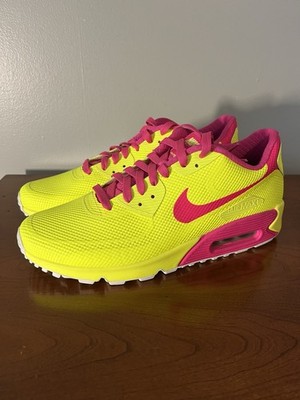 NEW Nike Air Max 90 Hyperfuse Premium iD Volt Yellow Pink Men's Size 9.5