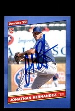 Signed Baseball Card Auto Jonathan Hernandez 2020 Donruss #238 Texas Rangers
