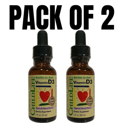 ChildLife Essentials Vitamin D3   Natural Berry Flavor   Pack of 2