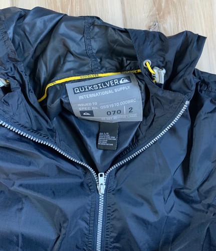 Chaqueta cortavientos vintage Quicksilver Nylon antidesgarro para hombre L con capucha envío gratuito - Imagen 8 de 9