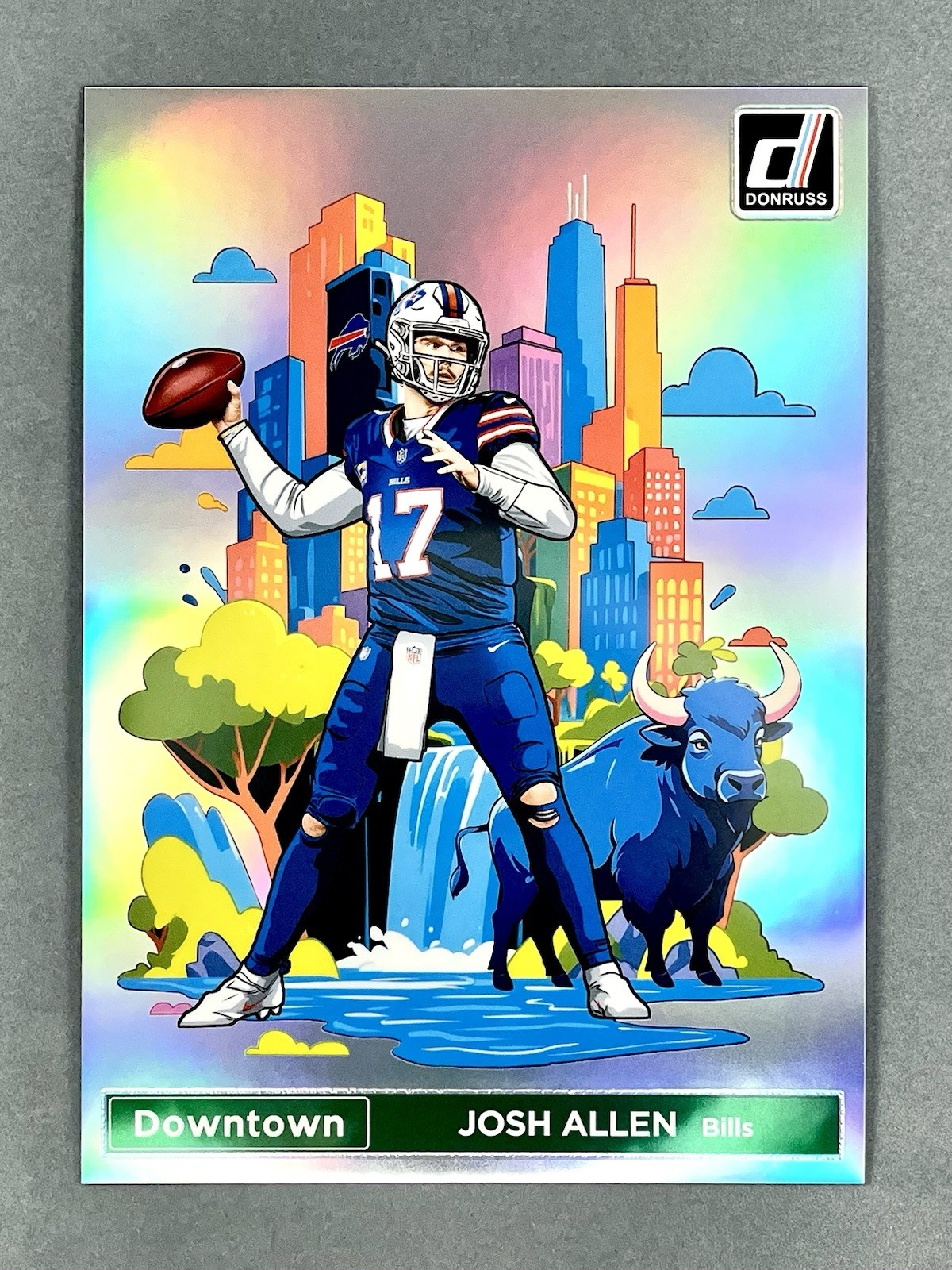 OVERSIZED: 2024 Panini Donruss JOSH ALLEN Silver Prizm Jumbo Downtown # 2 BILLS