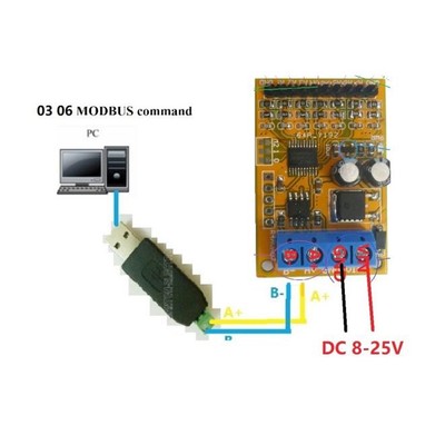 R4AVA07 7-Kanal Spannung Analog Collector ADC Modbus RTU 03 06 Funktio B