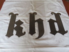 Buchstaben Gusseisen - Schmiedeeisen k, h, d ca. 28 cm hoch-