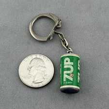 Vintage 7UP Seven Up Mini Can Keychain Key Ring #60644