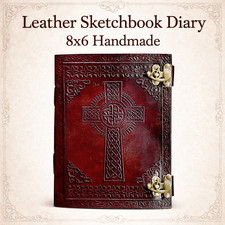 Leather Sketchbook Diary 8x6 Handmade Vintage Writing Journal Blank Notebook