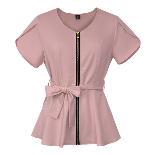 New Women Workwear Scrub Tops Medical Uniform Surgery Scrubs Shirt Short Sleeve - Picture 9 of 29