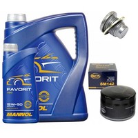 MotoröL Filter Set Mannol 15W50 6 Liter + Schraube FüR Renault Scenic I Laguna I