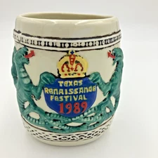 1989 Texas Renaissance Festival Dragonslayer Mug Stein