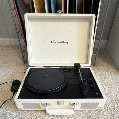 Crosley CR8005U Cruiser Deluxe Turntable White 3-Speed RCA & Headphone Out