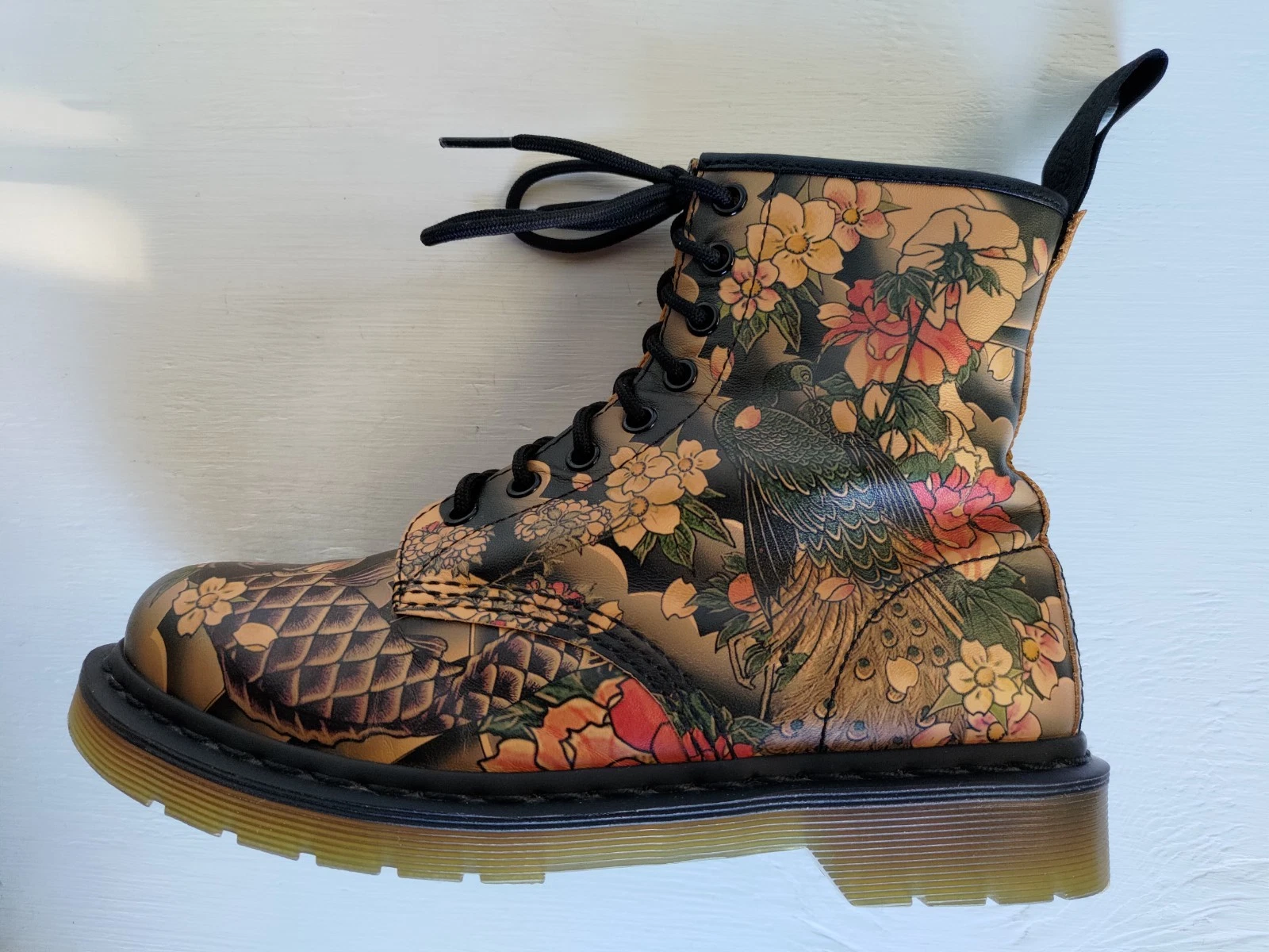 #1 DOC DR. MARTENS X EVISU WAGARA TATTOO SLEEVE KOI FISH BOOTS SIZE 6UK