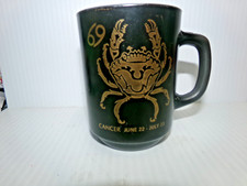 Vintage Cancer Zodiac Sign Coffee Cup Mug made in USA by Anchor Hocking