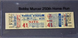 Bobby Murcer 250th Home Run Game Yankee Stadium Complete Unused Ticket Jul 17 82