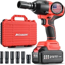 Versatile 1/2 Inch Cordless Impact Wrench Set - 6 Sockets and Tool Case Included